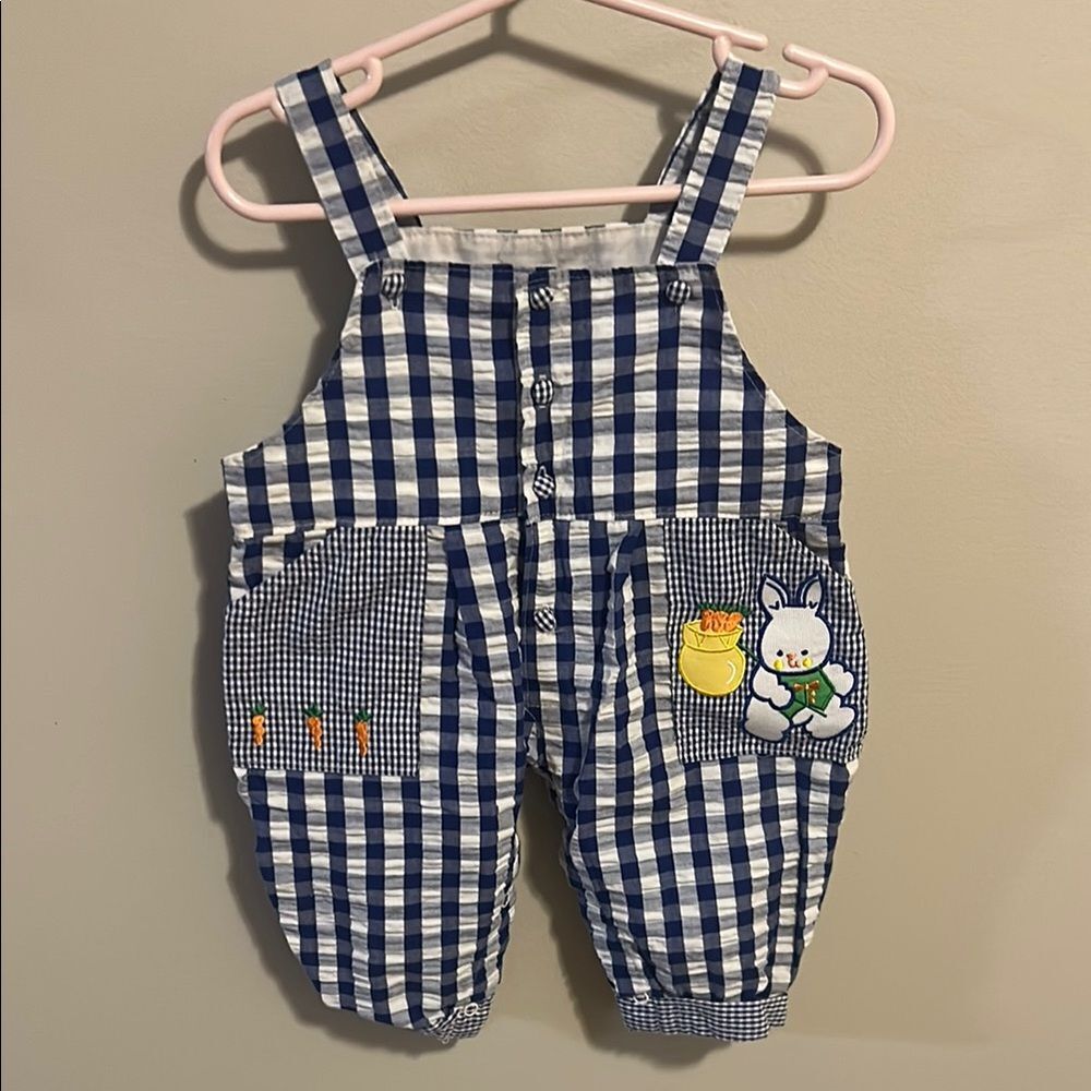 Baby Boy Smocked Button Down Overalls. Size 3-6 Months